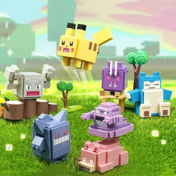 Pokémon Приключенски градивни блокове Образователна карикатура Сладък Pikachu Mewtwo малки частици снаждане модел играчка орнаменти подарък