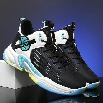 Нови високи баскетболни обувки мъжка мода принтирани баскетболни обувки детски спортни обувки на платформа