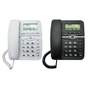 Нов настолен кабелен телефон за домашен стационарен телефон с големи бутони високоговорител телефон за домашен офис хотел