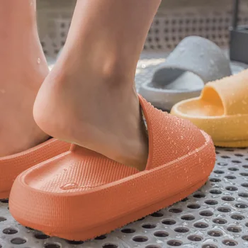 Дебела подметка лято фекално усещане сладък чехли за жените против хлъзгане Начало баня миризма доказателство меки готино за мъже къща обувки