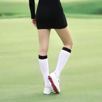 Голф жени коляното високи чорапи удебелени пот абсорбция дишаща стреч чорапи за открит спорт фитнес