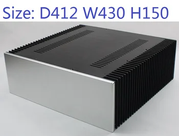 NO дупка голям размер усилвател на мощност шаси тръба клас А случай слушалки предусилвател DAC декодер корпус задна DIY кутия W430 H150 D412