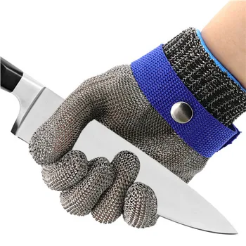 Ръкавици от неръждаема стомана Анти-нарязани безопасност нарязани устойчиви ръка защитни метални месо окото ръкавица за месар тел нож доказателство хладно оръжие