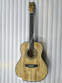 безплатна доставка всички твърди европейски кленово дърво китара OM обичай ръчно изработени твърди OM 14 прагчета AAA твърда кленова акустична китара