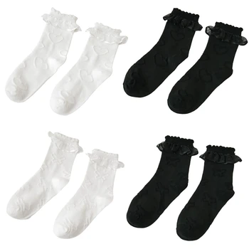 Ruffle Frilly Floral Casual Novelty Anklet Socks Womens Ankle Socks Lolita Socks Lolita Summer Thin Calf Socks Princess