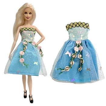 NK 1 бр. Синя дантелена рокля Балетна танцуваща пола Вечерна рокля Барби кукла дрехи за 1/6 кукла дрехи кукла аксесоари играчки