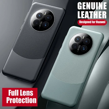 Оригинален кожен калъф за телефон за Huawei Mate 50 Pro Телешка текстура Cover за Mate40 Pro Луксозен дизайн на снаждане Capa