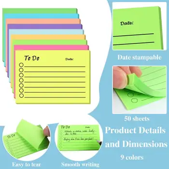 Супер лепкава бележник цветна организация 9pcs супер лепкава планиране лепкави бележки за трайни офис бележник за офис