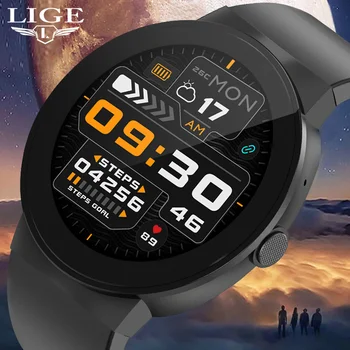 LIGE Нов 1.39 инчов HD цветен екран Смарт часовник Мъжки монитор за сърдечен ритъм IP67 Водоустойчив Bluetooth повикване за Android ios Smartwatch