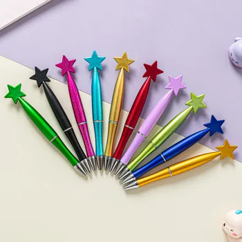 10Pcs звезда форма писалки черно мастило ролкови химикалки звезда химикалки офис училищни пособия рожден ден подарък химикалка