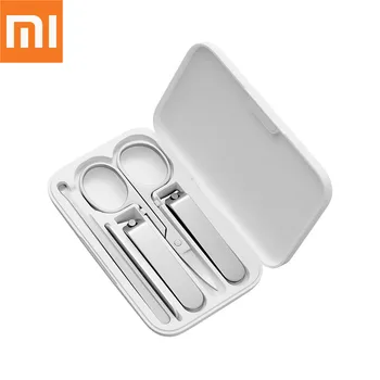 Оригинален Xiaomi Mijia маникюр нокторезачки педикюр комплект преносим пътуване хигиена комплект неръждаема стомана нокти Кътър инструмент комплект