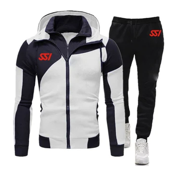 Scuba Diving Dive SSI отпечатани мъжки мода цип сива врана спортно облекло джогинг анцуг бягане спортни костюми + панталон 2бр комплекти