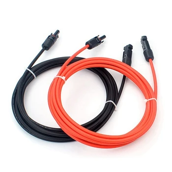 Пластмасов удължителен кабел 10AWG черен червен всеки 10M 1X6mm² 1000V 1 сърцевина калайдисана безкислородна медна жица