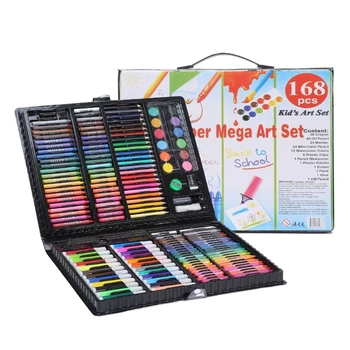 168Pcs оцветяване изкуство пастели цветни моливи комплекти за деца изкуство комплект преносим рисунка живопис изкуство и занаяти доставки подарък
