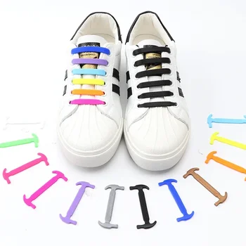 12Pcs силиконови връзки за обувки без вратовръзка обувки дантела еластични дантели маратонки деца възрастни гумени обувки един размер подходящ за всички обувки
