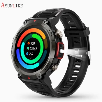 ASUNLIKE Smart Watch S100 с фенерче часовник за мъже Гледайте открит спорт водоустойчиви часовници кръвно налягане за Android IOS
