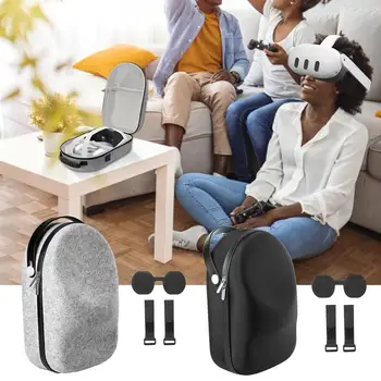 VR защитен калъф за Quest 3 Anti-Drop Travel Organizer чанта за носене с двойни ципове VR аксесоари VR защита за дома