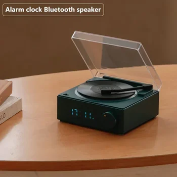 Desktop малък звук кутия творчески винил грамофон високоговорител будилник Bluetooth-съвместим за дома хол спалня