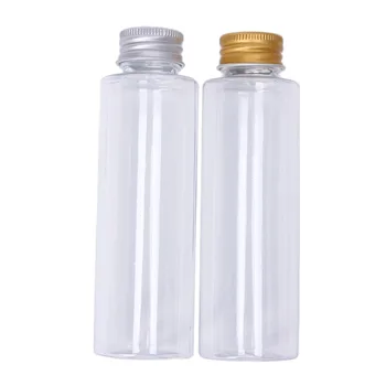 нов 100ml пластмасови пътуване празни буркани парфюм бутилка течен контейнер алуминиева капачка сребро/злато ZKH102