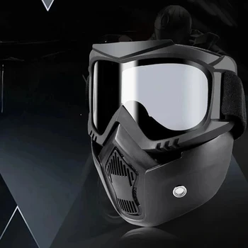  Full Face HD Прозрачни устойчиви на мъгла пясъчни електрически заваръчни защитни очила, универсална дишаща ветроустойчива маска
