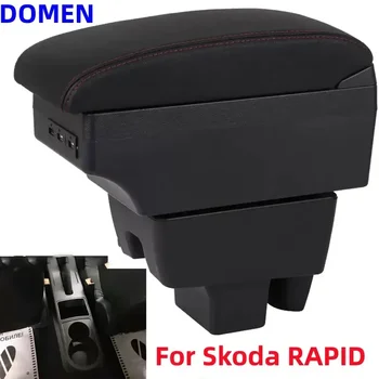 За Skoda RAPID Кутия за подлакътници Интериорни части Централно съдържание на автомобила с прибиращ се отвор за чаша Голямо пространство двуслоен USB 2020-2021