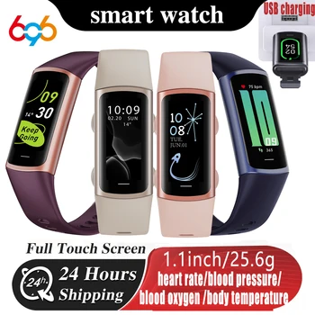 AMOLED Smart Watch Жени Сърдечен ритъм Кръв Кислород Сън Фитнес Tracker Водоустойчив 20 + спортни режими Smartwatch Мъже за IOS Android