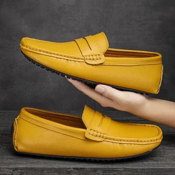 Мъжки ежедневни кожени обувки Мъжка дишаща кожа Бизнес официално облекло Мокасини Татко обувки Мокасини