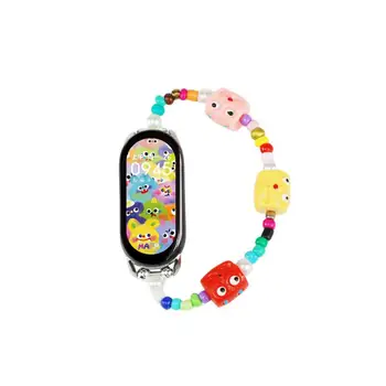 for Mi Band 8 Каишка Kawaii Little Monster Beaded Circle гривна лента презрамки маншет за SmartWatch Miband 8
