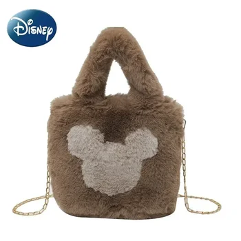Disney плюшена чанта за рамо Мики Маус Crossbody чанта за жени момичета голяма пазарска чанта луксозна дизайнерска преносима чанта безплатна доставка