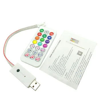 WS2812B Контролер за музикални приложения SP620E USB щепсел Mini Bluetooth IR 21 ключове WS2812 Piexls Адресируема LED лента светлина DC5V