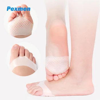 Pexmen 2Pcs топка от възглавници за крака Метатарзални подложки Подложки за крака Mortons Neuroma Callus Metatarsal Foot Pain Relief Подложки за предни крака