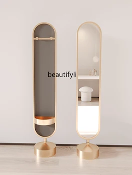 Nordic Mirror Огледало за цялото тяло Начало Момиче Въртящо се стерео огледало за обличане
