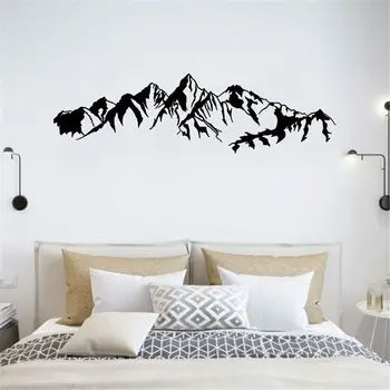 планинска верига издълбани стена стикер за хол спалня легло фон декорация изкуство decals врата декор Pvc стикери