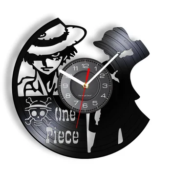 ONE PIECE Винил запис стенен часовник за манга мистерия Luffy характер изрязани музикален албум Longplay стенен часовник детска стая домашен декор