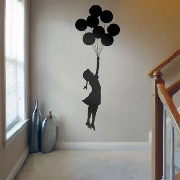 Banksy стена стикер плаващ балон момиче Banksy Art домашен декор Винил стена стикер самозалепващи графити DIY декорация на дома