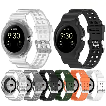 Каишка за гледане за Google Pixel Watch 2 лента Едно парче гланцирана китка Premium TPU Color Watch лента