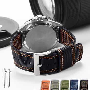 Nylon Canvas Watch Band for Swatch for Omega 18 20 22mm Универсална гривна за мъже Спортна лента за китка