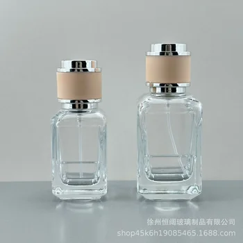 Нова бутилка за парфюм 30ml / 50ml, козметична спрей бутилка с малък капацитет, бутилка за подопаковка, правоъгълни стъклени бутилки за многократна употреба