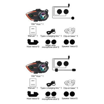 Водоустойчива безжична слушалка за намаляване на шума за мотоциклетна каска Y80 2X Dropship