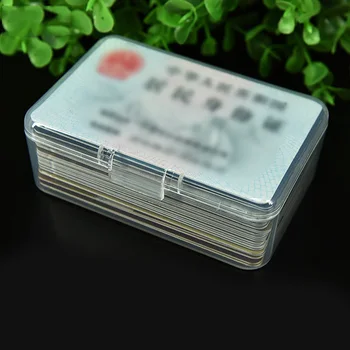 Правоъгълна пластмасова прозрачна кутия за съхранение с капак Нетоксична колекция от монети за лична карта Мини снимки Държач за контейнер