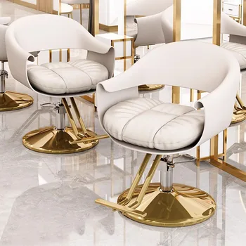 Преносима бръснарница Бръснарски стол Салон за красота Въртящ се луксозен бръснарски стол Фризьорски дизайн Silla De Barbero Salon Мебели