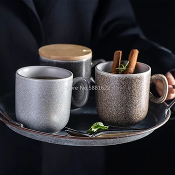  Висококачествена европейска ретро чаша за вода реколта стил кафе мляко чаша керамични чаши за пиене