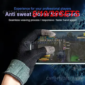 5/10/20SETS Сензорен екран Върховете на пръстите Ръкавици Cover за Pubg чувствителни аксесоари Мобилни телефони Game Controller