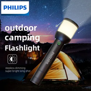 Philips Къмпинг лампа 2 в 1 Дизайн Преносимо фенерче 4 режима на осветление Фенери за къмпинг Самозащита Пешеходен туризъм