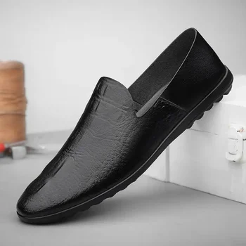 Tods Мъжки обувки есен 2023 Нова естествена кожа Англия стил един педал шофиране бизнес официални ежедневни кожени обувки