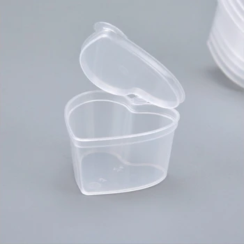 10PCS сърцевидна 45ml прозрачна кутия DIY запечатана пластмасова PP кутия за съхранение Организатор на хладилник