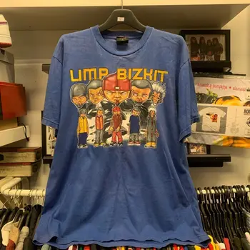 Reprint Limp Bizkit Blue тениска с къс ръкав 90s Унисекс Мъже Жени NH2804