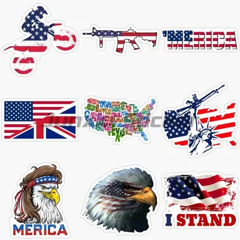 Карта на американския флаг Орел статуя Свобода пистолет стикер стена стаи камион прозорец кола мото лаптоп каска състезателни ваденки адаптивни