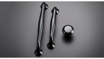  10pcs кръг черно цинк сплав шкафове модерен прост дизайн чекмеджета (C.C.: 96mm L: 130mm H: 25mm) дръжки 10PCS