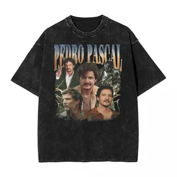 Pedro Pascal Washed T Shirt Streetwear Hip Hop Vintage T-Shirts Tees Men Women Short Sleeve Harajuku Graphic Printed